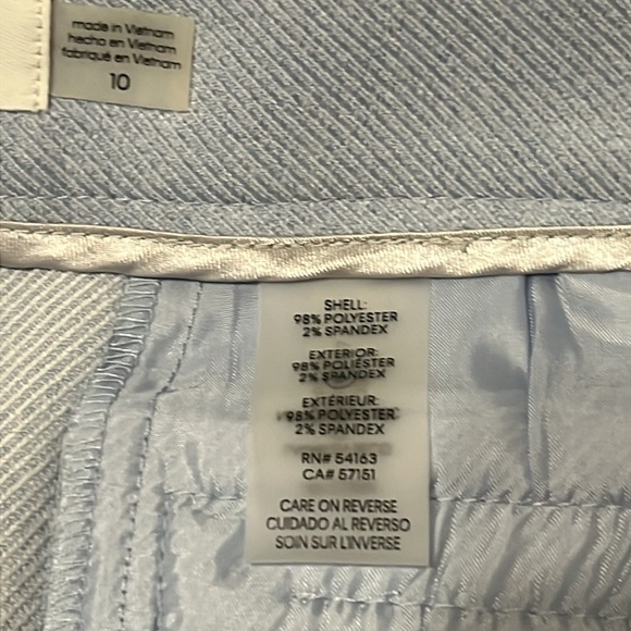 NWT Calvin Klein, size 10, Light Blue pants with belt and back pockets. - Picture 5 of 8